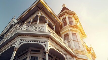 Obraz premium A Victorian revival house featuring classic patterns