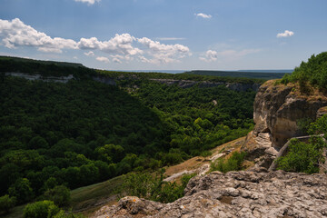 beautiful mountain landscape blue sky and white clouds