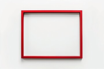 A straightforward yet striking red frame set against a white background. Perfect for adding a bold touch to any artwork or photograph.