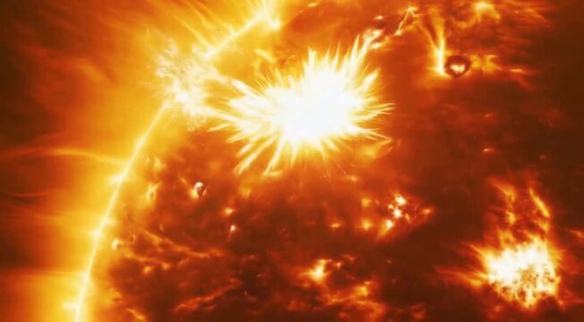Solar flare on the sun 