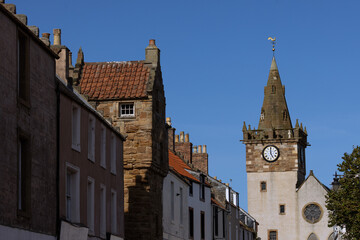 Pittenweem Church and High Street, East Neuk of Fife, Scotland