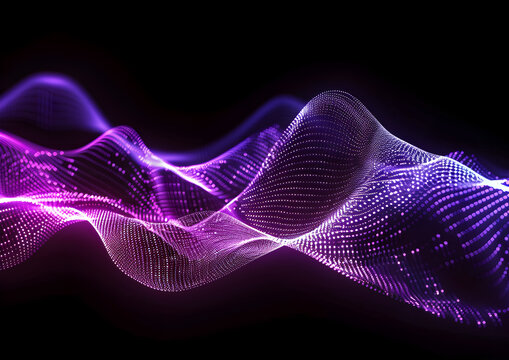 dynamic wave patterns, abstract digital art, colorful light trails, visual representation of sound, modern technology theme, captivating motion design, adaptable for music events, tech branding