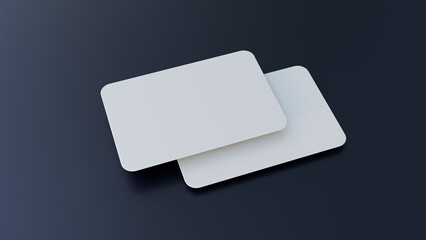 Plastic credit card mockup on a black background. Blank card mockup. Atm empty debit payment. Debit card mock up on black background. Blank business card template.