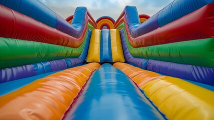 Bouncy rubber jumping castle house wallpaper background