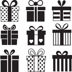 Gift Present Box Silhouette Collection