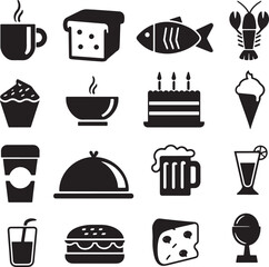 Food and Drink Elements Silhouette Collection