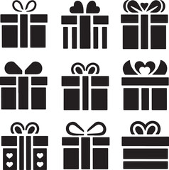 Gift Box Silhouette Vector Collection
