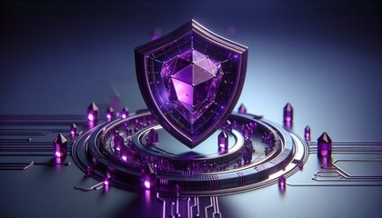 Fototapeta premium gemstone cyber security shield