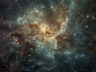 Stunning View of the Large Magellanic Cloud Centered on Dark Forest Green
