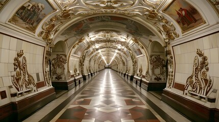 Obraz premium Moscow metro station Arbatskaya. 