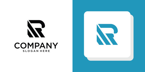 Creative letter R logo design premium vector