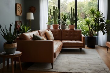 A loft living room where a large, open layout is enhanced by a minimalist steel and glass coffee table.