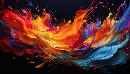 Vibrant Abstract Ink Splash Art Design