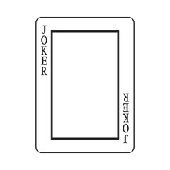 Joker or wild playing card border or frame in black outline vector