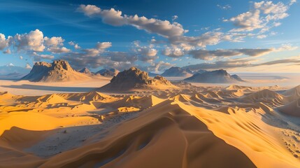 Naklejka premium Paysage de dunes, Grand erg oriental, Tunisie. 
