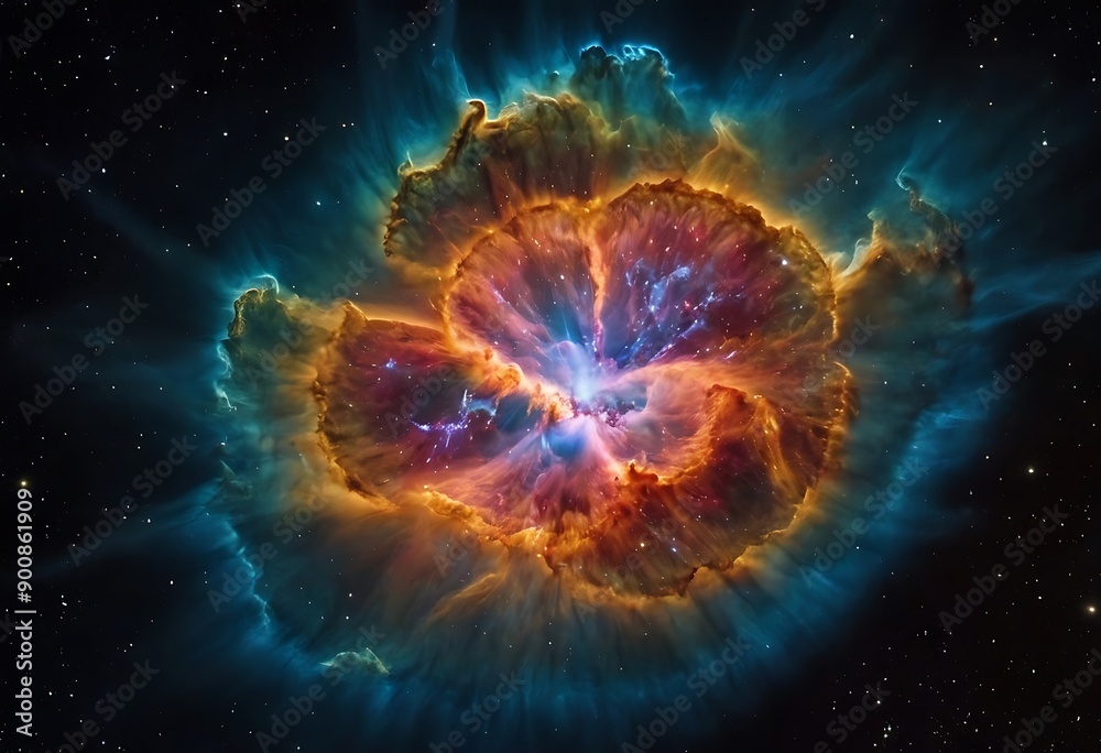 Canvas Prints the colorful and chaotic remains of a supernova explosion, with glowing gases and rapidly expanding 