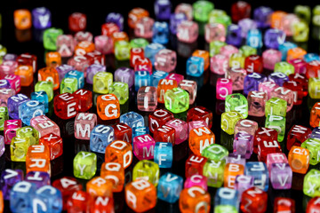 Colorful cubes letter collection