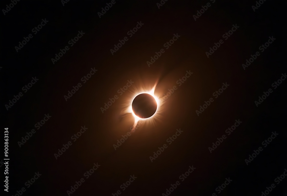 Wall mural two stars in close orbit, with one star passing in front of the other, creating an eclipse and a uni