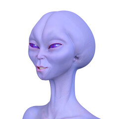 女性エイリアンの顔　3DCGレンダリング