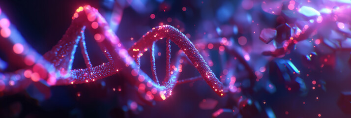 3d rendered medical illustration of a glowing dna strand