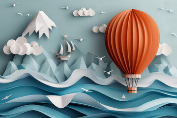 Balon nad wzgórzami 3D