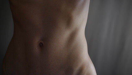 sexy and athletic body waist and belly