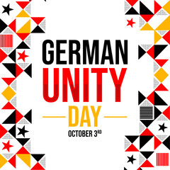 Obraz premium October 3rd is celebrated as German Unity Day every year, background design with typography iand shapes