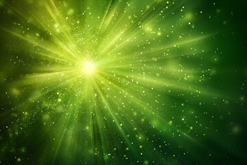 Radiant Green Star Burst. Dynamic green star burst background with radiating light concept