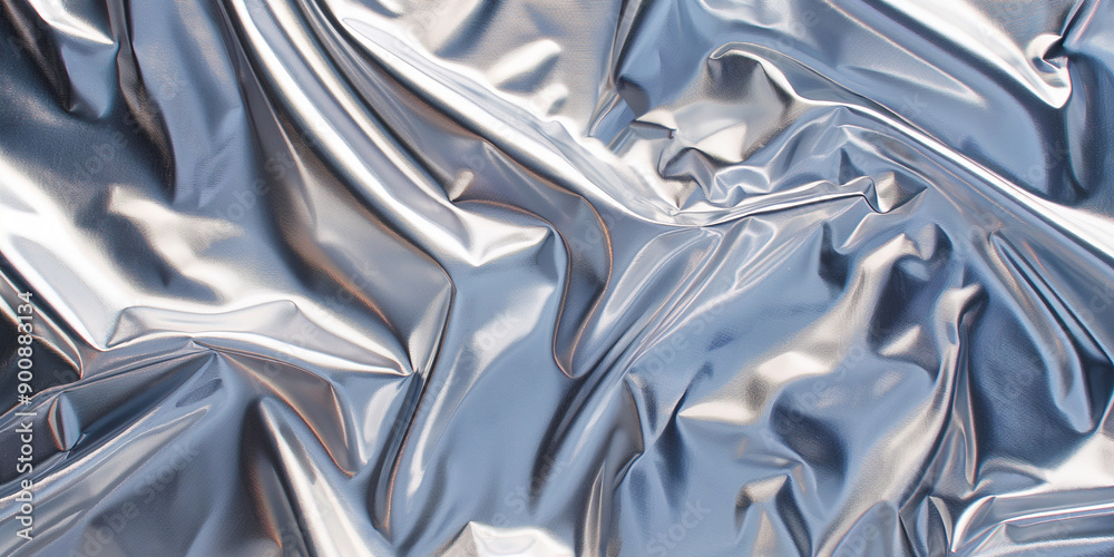 Poster silver metallic fabric forming an abstract and elegant background