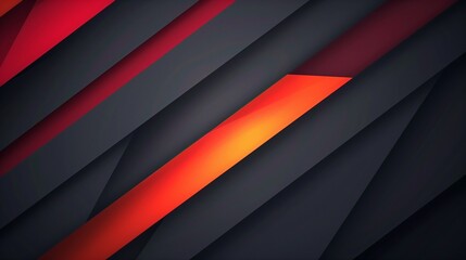 Obraz premium Abstract Geometric Background with Red and Orange Stripes - Modern Illustration for Graphic Design