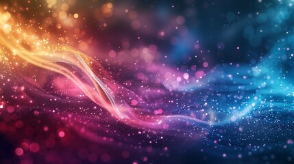 Obraz premium Abstract Colorful Background with Sparkling Lights and Wavy Patterns