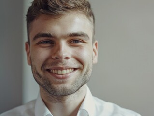 A close-up shot of a person wearing a shirt and tie, suitable for business or formal occasions