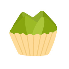 Gambar kue kukus hijau, kue bolu kukus vector illustration, steam cake clip art isolated on white background, kue bolu kukus flat icon, kue basah  jajanan pasar tradisional indonesia, indonesian tradi