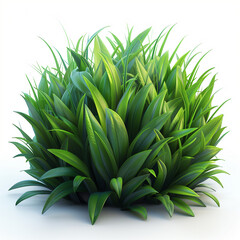 Obraz premium Fresh Look: Full Body 3D Grass Icon Illustrated on a Pure White Background