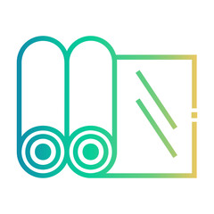 mattress gymnastic Line Gradient Icon