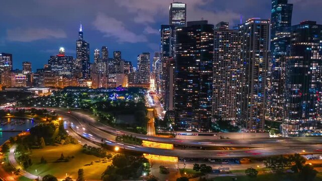 Night Hyperlapse of Lake Shore Drive