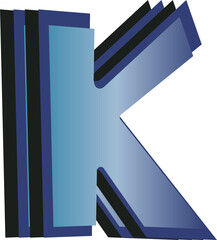 Blue abstract letter K