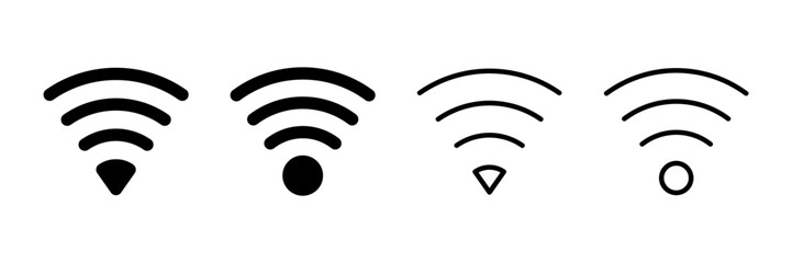 WIFI Icon vector isolated on white background. signal vector icon. Wireless and wifi icon or sign for remote internet access