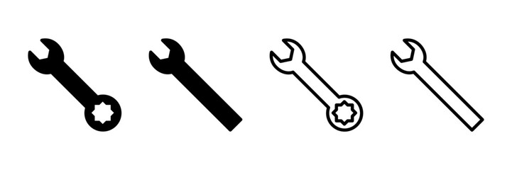 Fototapeta premium wrench icon vector isolated on white background. Wrench vector icon. Spanner symbol