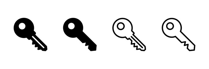 Key icon vector isolated on white background. Key vector icon. Key symbol. security