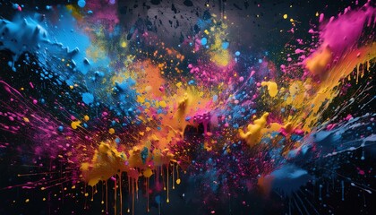 Colorful Abstract Paint Splatter Art