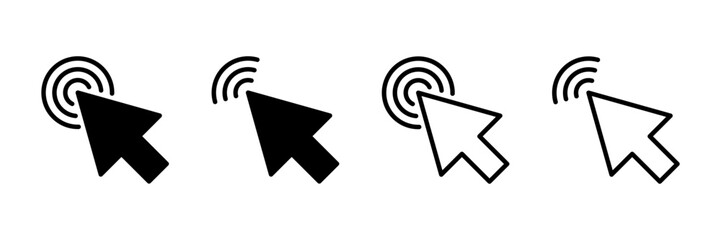 Click icon vector isolated on white background. Cursor icon. Computer mouse click cursor black arrow icons. pointer arrow