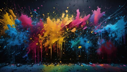 Vibrant Abstract Color Splash Wall Art
