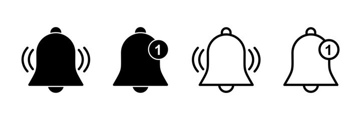 Bell Icon vector isolated on white background. Notification symbol. Bell vector icon