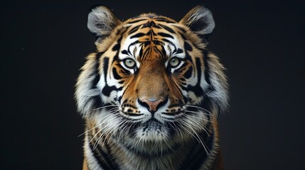 Fototapeta premium Angry tiger, Sumatran tiger animal and his portrait