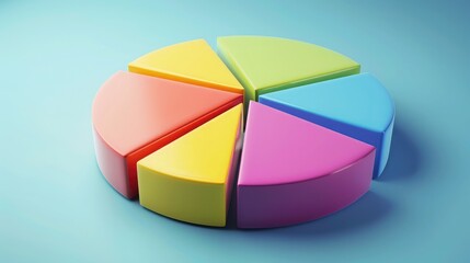 Obraz premium A financial pie chart with a highlighted segment, representing profit distribution and analysis.