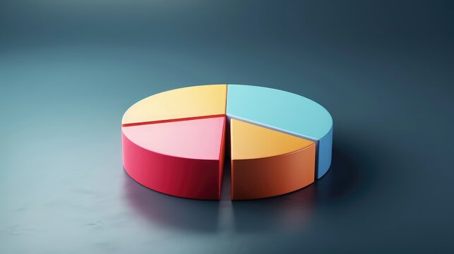A financial pie chart with one segment separated, symbolizing profit allocation and analysis