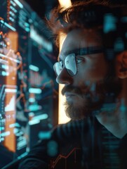 A person studies something on their laptop