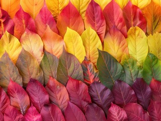 Fototapeta premium A close-up view of a cluster of colorful leaves with intricate details