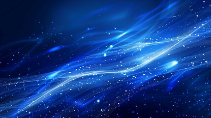 Fototapeta premium Abstract Blue Flowing Light Waves Background Illustration for Technology and Digital Themes